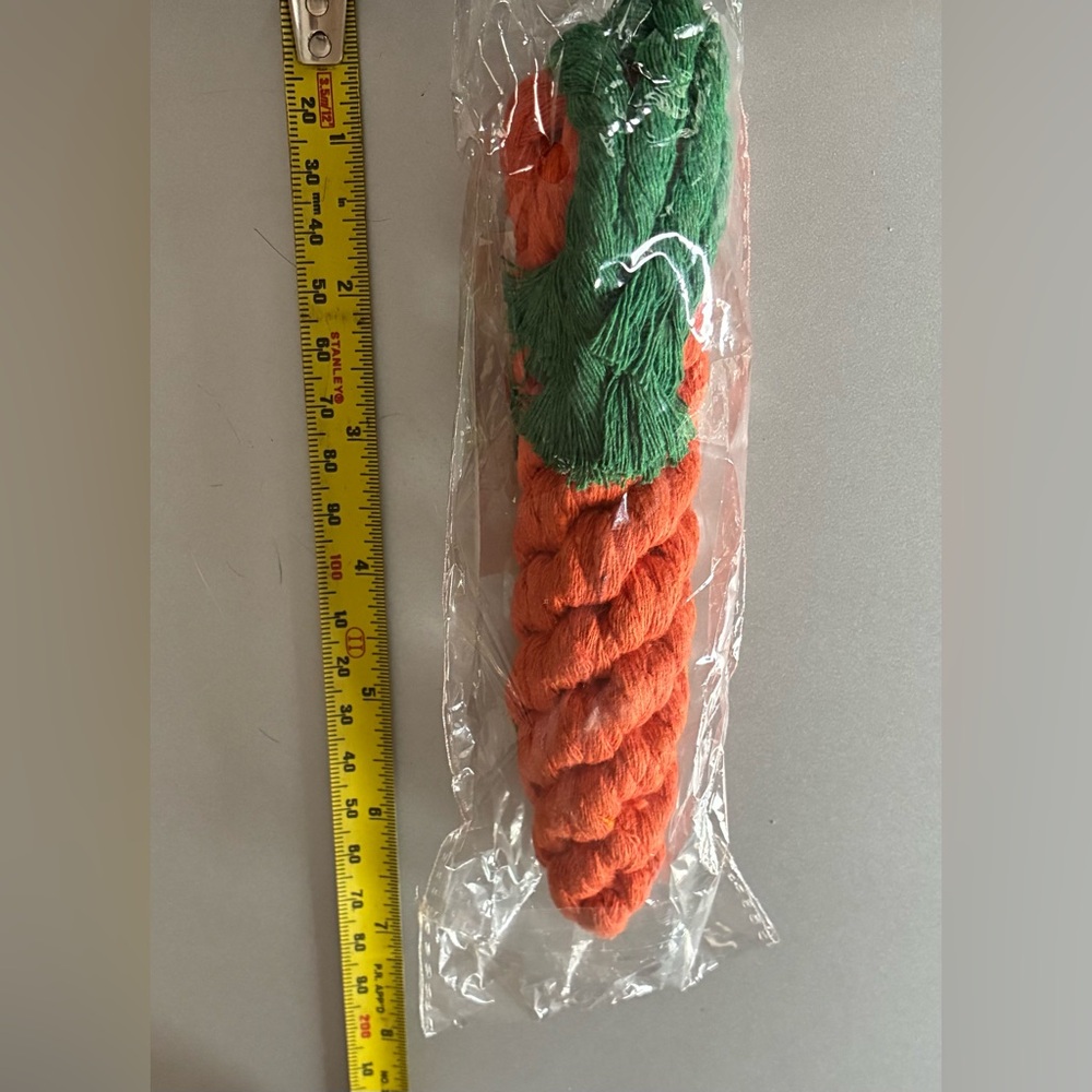 🥕 3 Orange Carrot Cotton Rope Dog Toys - Picture 5 of 8